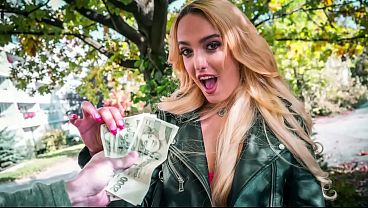 Cold Cash Warms Up Blonde's Pussy for Hard Indoor Pounding